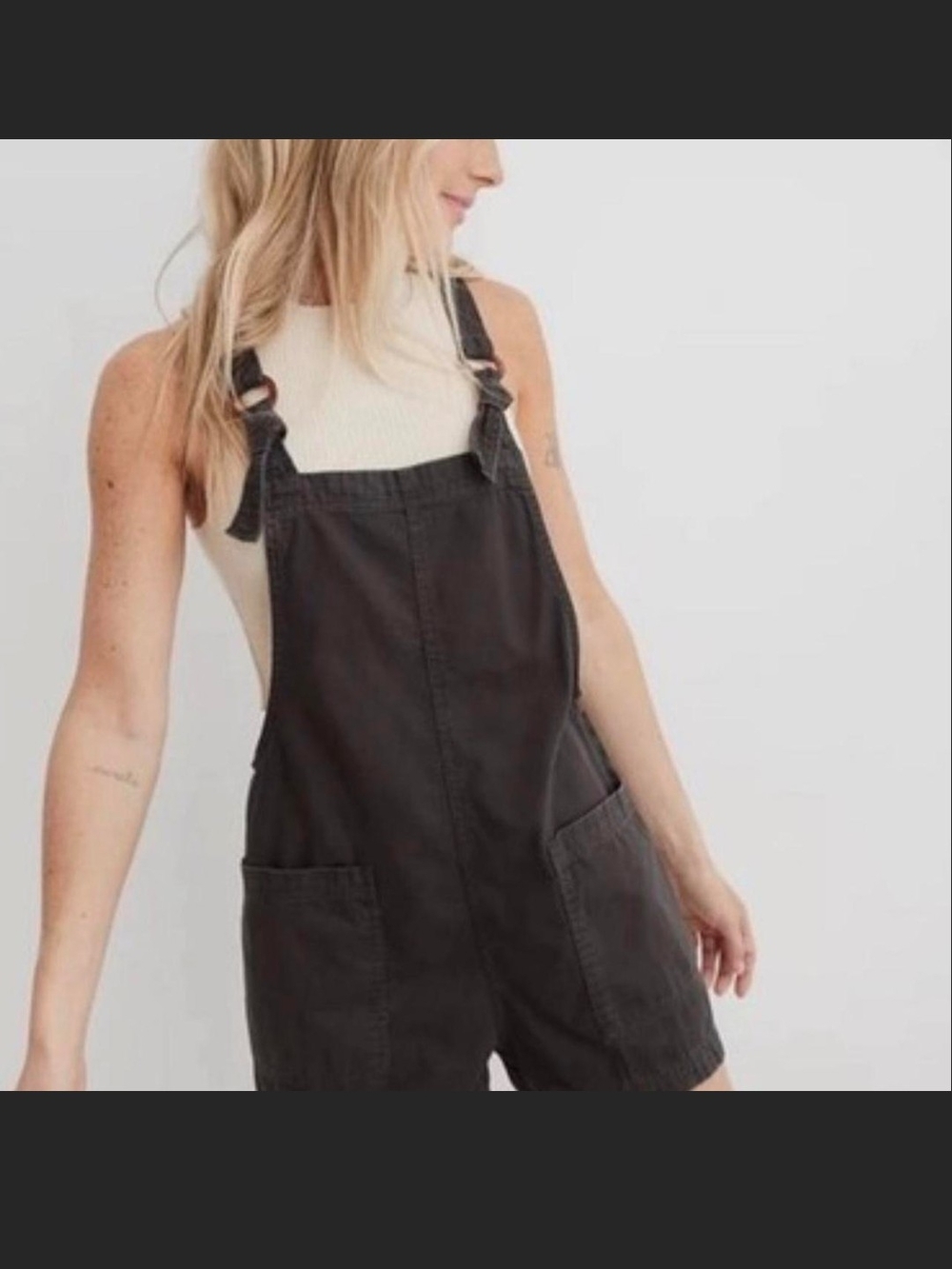 aerie Charcoal Overalls Medium